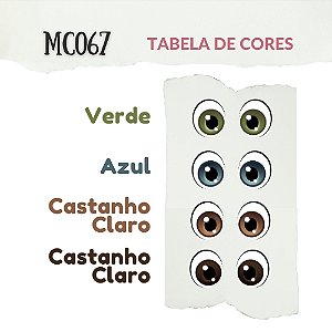 Olhos Adesivos Resinados MC067U - Cartela com cor única
