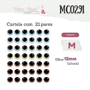 Olho Adesivo Resinado Cód. MC0291 - Tons azuis, verdes e marrons