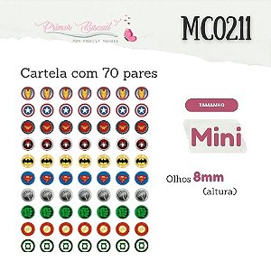 Olhos Adesivos Resinados MC0211 - Símbolos de 10 heróis