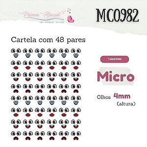 Sí­mbolos Adesivos Resinados MC0982 Olhos, bocas e chupeta