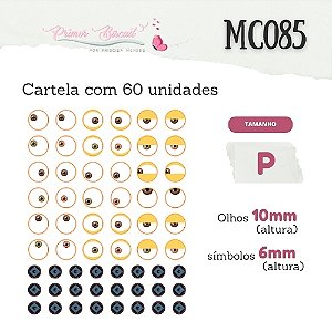 Sí­mbolos Adesivos Resinados MC085 - 36 olhos e 24 símbolos