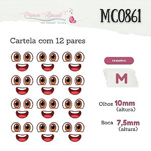 Olhos e Bocas Adesivos Resinados MC0861 - Olhos e bocas