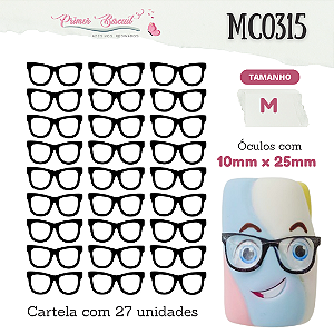 Óculos Adesivos Resinados MC0315 - Preto