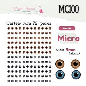 Olhos Adesivos Resinados - MC100 - Íris Realista