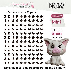 Olhos Adesivos Resinados - MC087 - Porquinhio