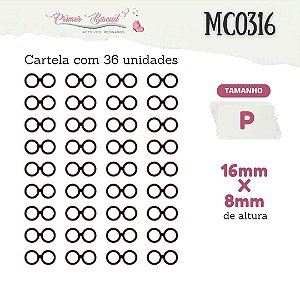 Óculos Adesivos Resinados MC0316 - Preto