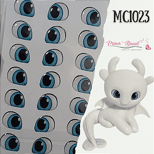 Olhos Adesivos Resinados - MC1023 - Olhos Azuis de Dragão