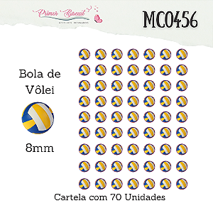 Adesivos Resinados MC0456 - Bola de Vôlei -  Círculo com 8mm de diâmetro