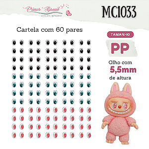 Olhos Adesivos Resinados MC1033 Tamanho PP