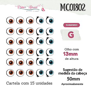 Olhos Adesivos Resinados MC01802