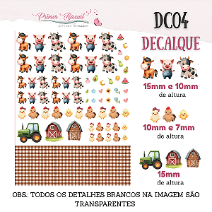 Decalque Fazendinha - DC04 - Decalque com Fundo Transparente
