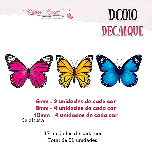 Decalque borboletas - DC010 - com Fundo Transparente