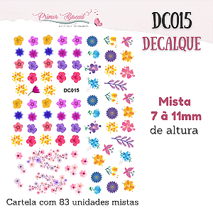 Decalque - DC015 - com Fundo Transparente - Flores