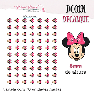 Decalque - DC0191 - com Fundo Transparente - ROSA 8MM - 70 unidades