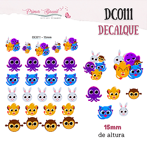 Decalque - DC011 - Decalque com FUNDO TRANSPARENTE - 10 e 15mm