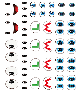 Olhos e Sí­mbolos Adesivos Resinados MC0261 M