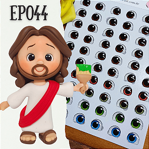 Olhos Adesivos Resinados EP044 - Cores Mistas Castanho Escuro, Castanho Claro, Castanho Esverdeado, Verde e Azul