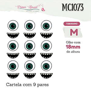 Adesivos Resinados - MC1073 - Olho e Boca Monstrinho Verde
