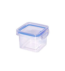 Porta Mantimentos Quadrado Trava Mais Cristal 380 ml Azul