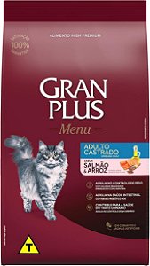Granplus High Premium Menu Gatos Castrados Salmão e Arroz