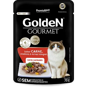 Ração Úmida Golden Gourmet Gatos Castrados Carne 70 g