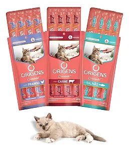 Petisco Cremoso Origens Creminho Salmão para Gatos 60G