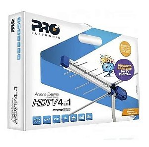 Antena Hdtv 4 Em 1 Pró Eletronic Prohd-3610