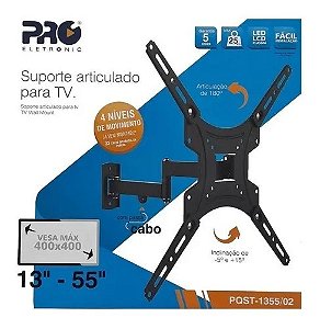 Suporte Articulado Tv 13 Até 55 Pro Eletronic Pqst-1355/02