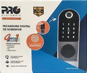 Fechadura Digital Proeletronic De Sobrepor 4 Em 1 Profd-2000