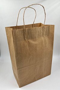 SACOLA PAPEL KRAFT DELIVERY TAMANHO G C/ 100 UND