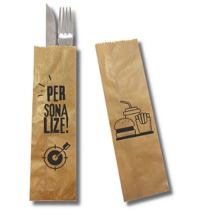 SACO TALHER PERSONALIZADO PAPEL KRAFT PARDO 17X28 C/ 10.000