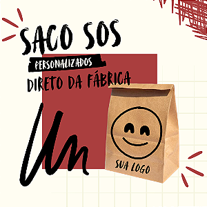SACO DE PAPEL KRAFT PERSONALIZADO TAM. P C/ 5000 UND - (28X18X9)