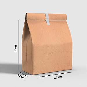 Saco Para Delivery Kraft SOS Médio Liso 30x20x12 100 unidades