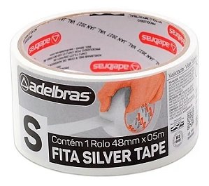 Fita Silver Tape Branca 5 Metros 48mm Adesivo Multiuso ADELBRAS