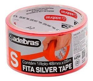 Fita Silver Tape Vermelha 5 Metros 48mm Adesivo Multiuso ADELBRAS