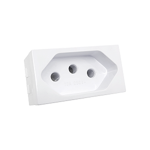 Módulo Tomada 10A Recta Branco Fosco Blux