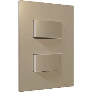 Conjunto Interruptor Duplo Paralelo Recta Areia Fosco Blux