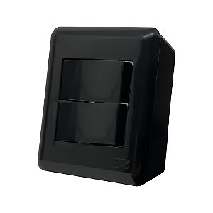 Conjunto Interruptor Duplo Paralelo Overlap Grafite Blux