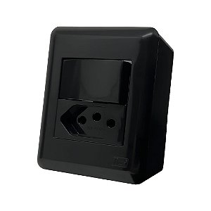 Conjunto Interruptor Paralelo + Tomada 10A Overlap Grafite Blux