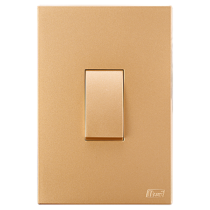 Conjunto Interruptor Paralelo Recta Ouro Nobre Fosco Blux