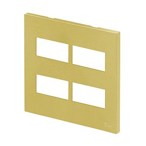 Placa 4 Módulos 4x4 Recta Ouro Nobre Fosco Blux