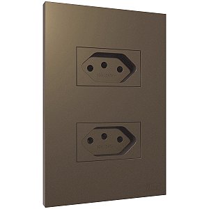 Conjunto Tomada 10A + 20A Recta Corten Fosco Blux