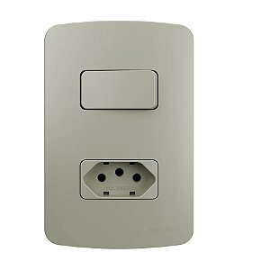 Conj. Interruptor Paralelo + Tomada 20a B3 Pérola Margirius