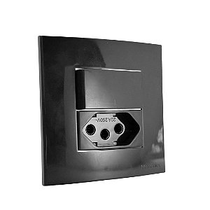 Conj. Interruptor Paralelo + Tomada 10a Sleek Ebony Móveis Margirius