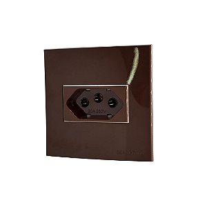 Conj. Tomada 10a Sleek Marrom Móveis Margirius
