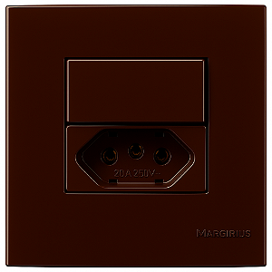 Interruptor Paralelo + Tomada 10a Móveis Sleek Marrom Margirius