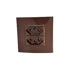 Conj. Tomada Dupla 10a Sleek Marrom Móveis Margirius