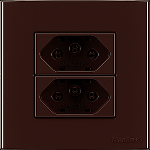 Tomada Dupla 10a Móveis Sleek Marrom Margirius