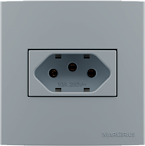 Conj. Tomada 10a Sleek Cinza Móveis Margirius