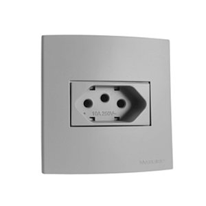 Conj. Tomada 10a Sleek Cinza Móveis Margirius